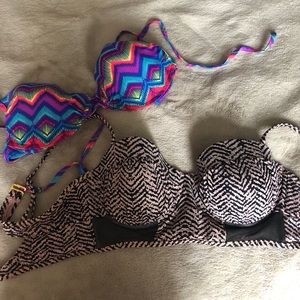Two large mossimo bikini tops